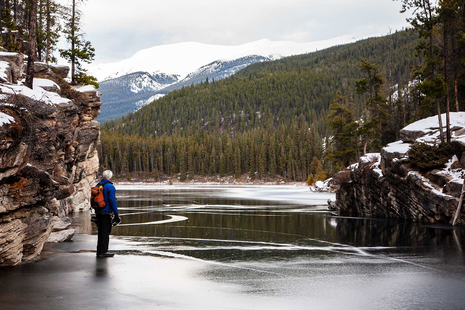 Skating Horseshoe Lake Explore Jasper National Park Alberta Canada