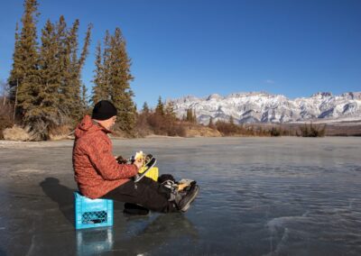 Skating Talbot Lake - Explore Jasper